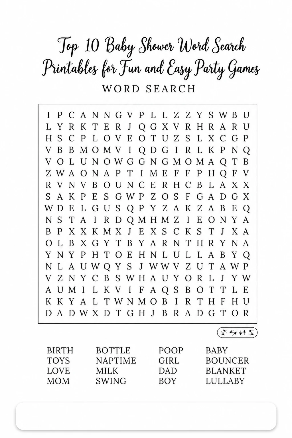 Top 10 Baby Shower Word Search Printables for Fun and Easy Party Games