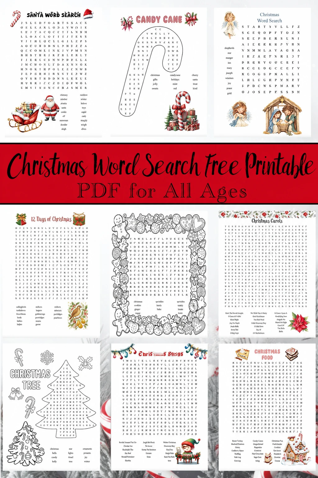 Christmas Word Search Free Printable PDF for All Ages