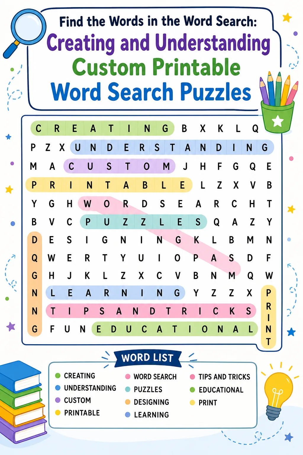 Find the Words in the Word Search: Creating and Understanding Custom Printable Word Search Puzzles