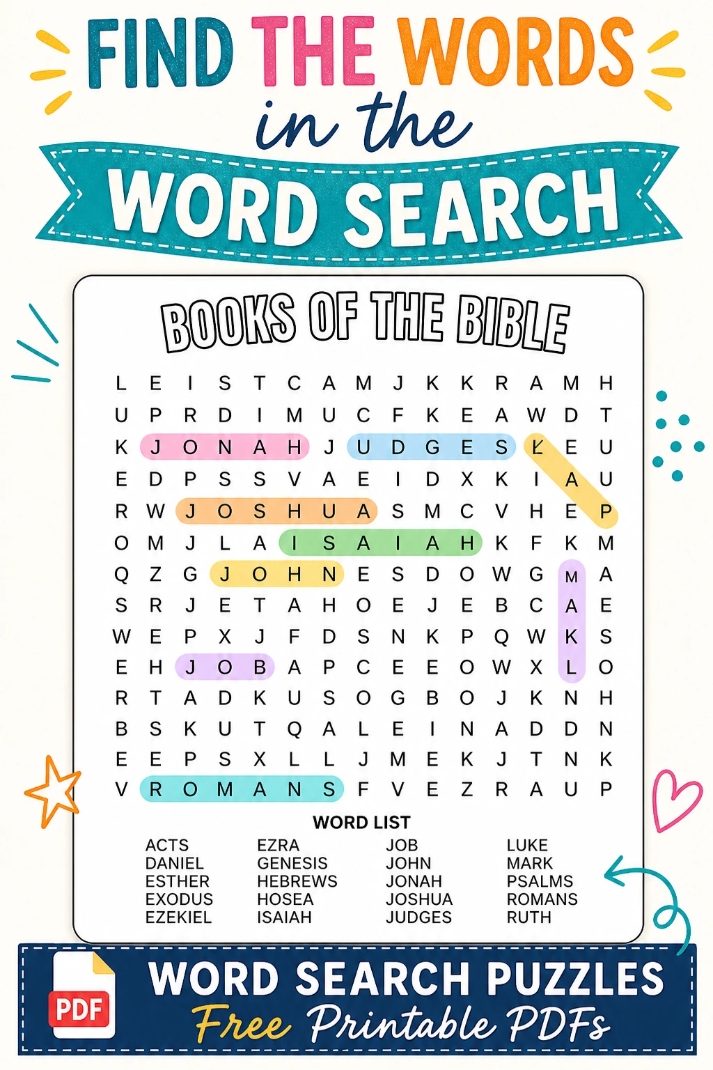 Find the Words in the Word Search Puzzles Free Printable PDFs