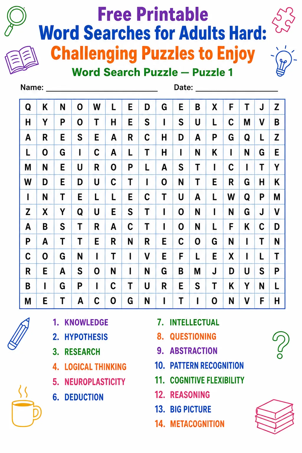 Free Printable Word Searches for Adults Hard: Challenging Puzzles to Enjoy