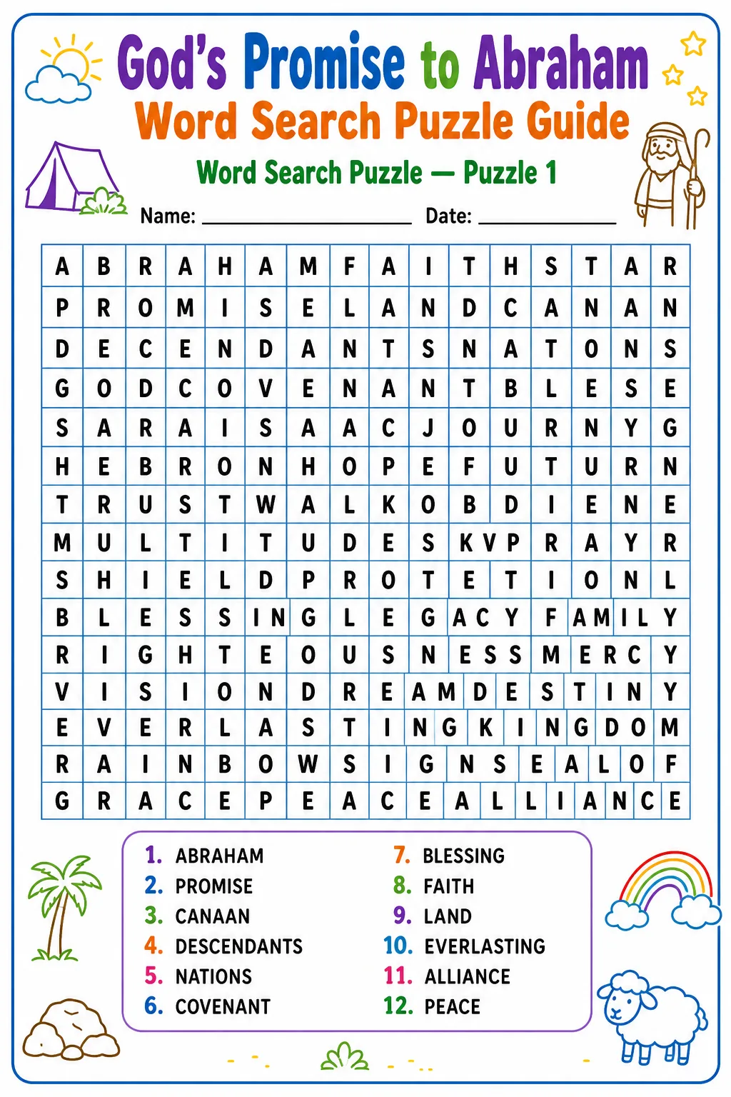 God’s Promise to Abraham Word Search Puzzle Guide