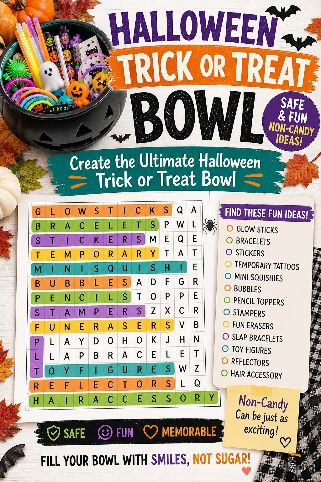 Create the Ultimate Halloween Trick or Treat Bowl | Safe & Fun Non-Candy Ideas
