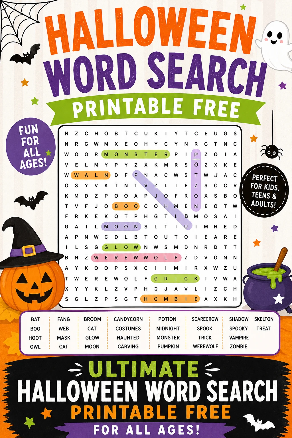 Ultimate Halloween Word Search Printable Free for All Ages