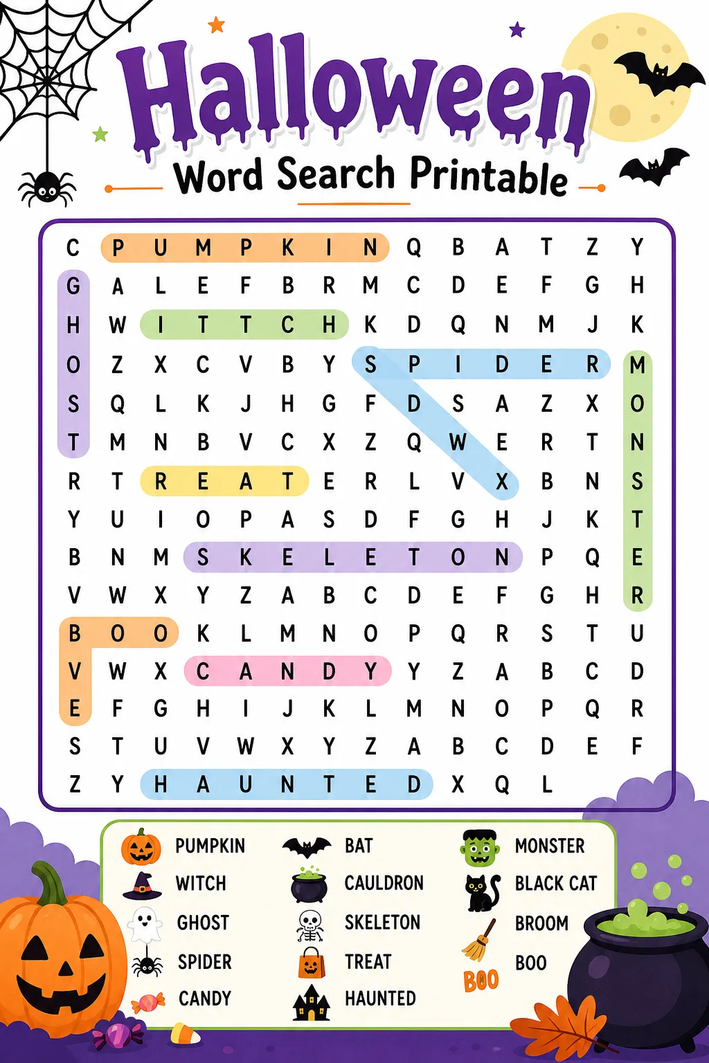 Halloween Word Search Printable