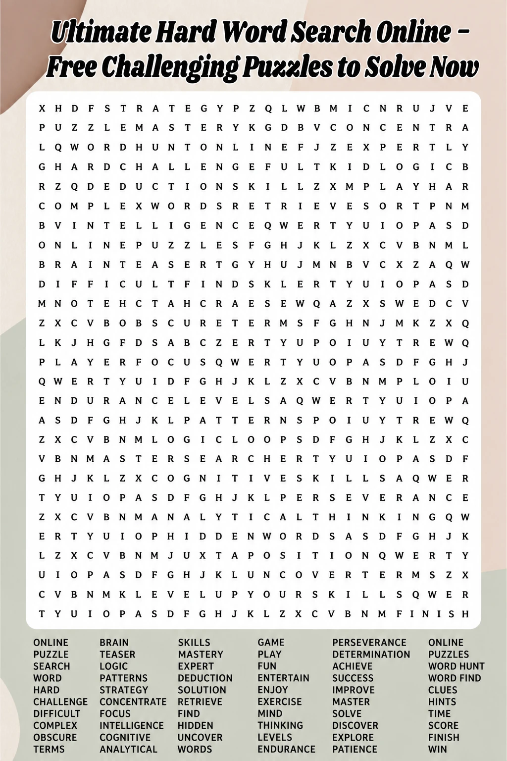 Ultimate Hard Word Search Online – Free Challenging Puzzles to Solve Now