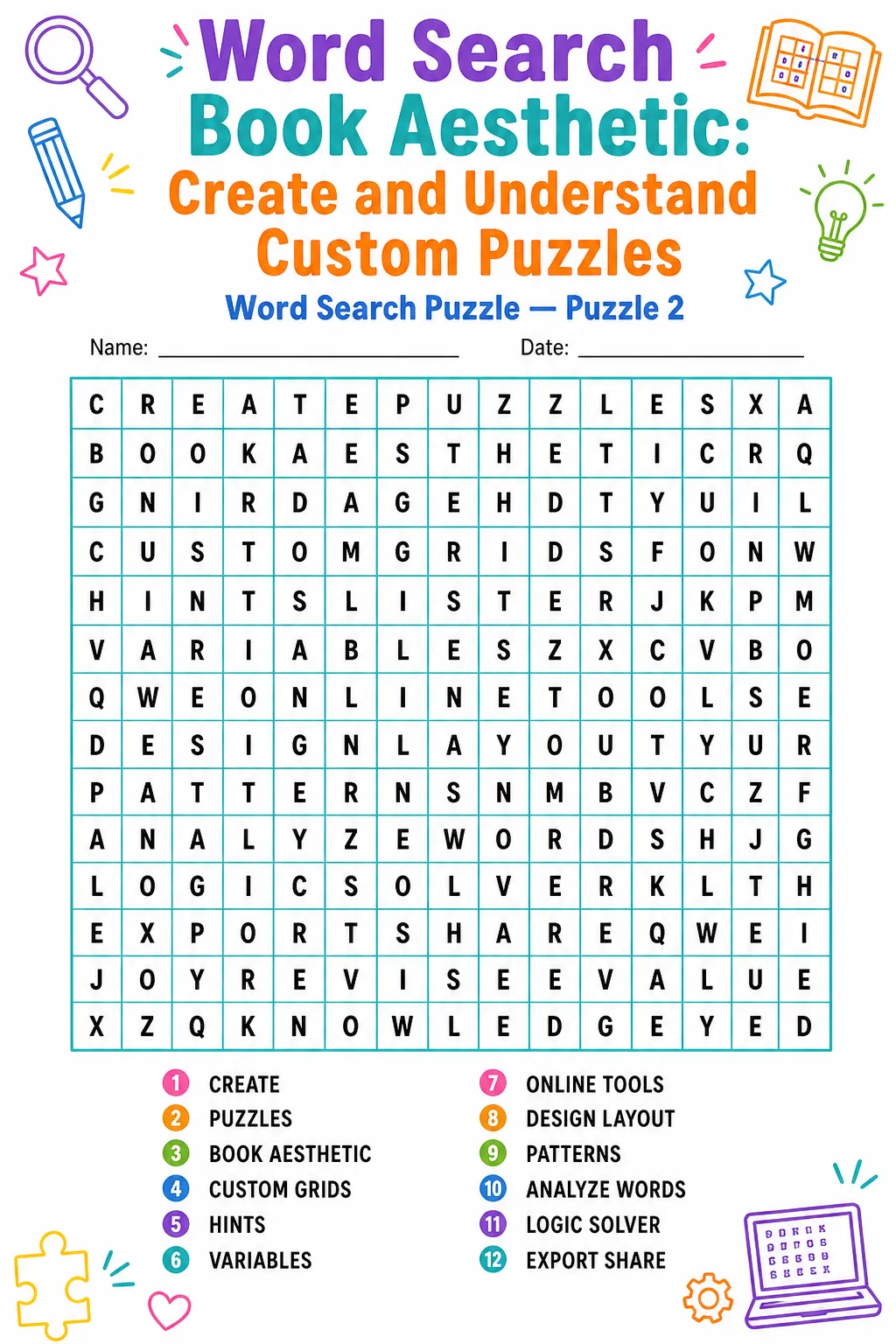 Word Search Book Aesthetic: Create and Understand Custom Puzzles