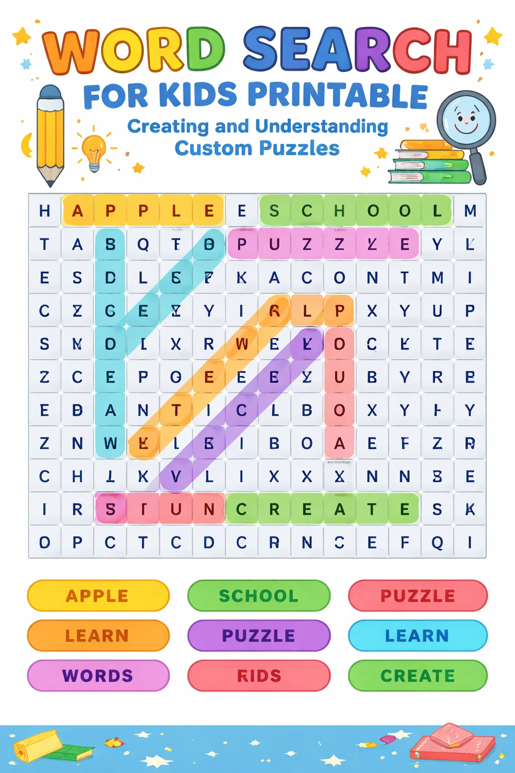 Word Search for Kids Printable: Creating and Understanding Custom Puzzles