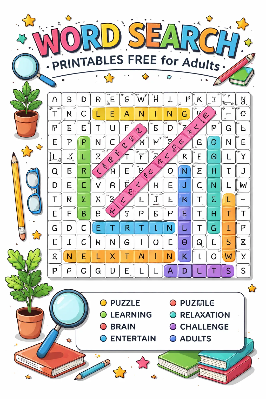 Word Search Printables Free for Adults