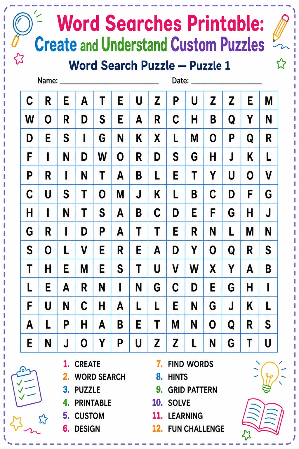 Word Searches Printable: Create and Understand Custom Puzzles