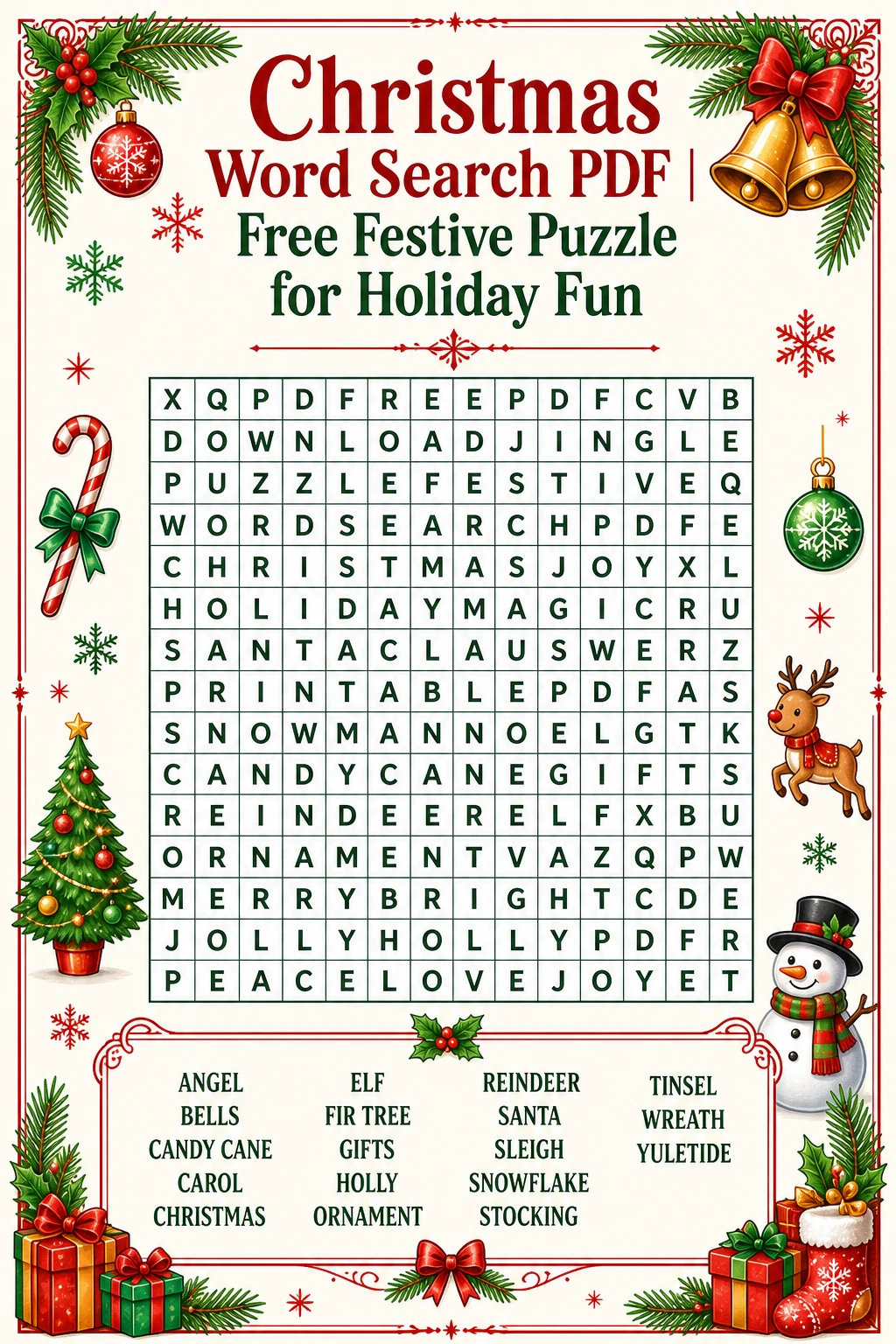 Christmas Word Search PDF | Free Festive Puzzle for Holiday Fun