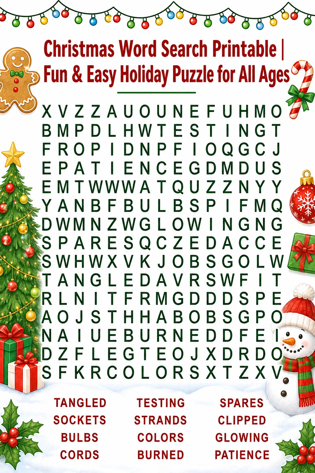 Christmas Word Search Printable | Fun & Easy Holiday Puzzle for All Ages