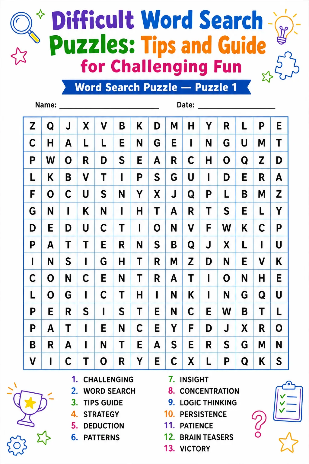 Difficult Word Search Puzzles: Tips and Guide for Challenging Fun