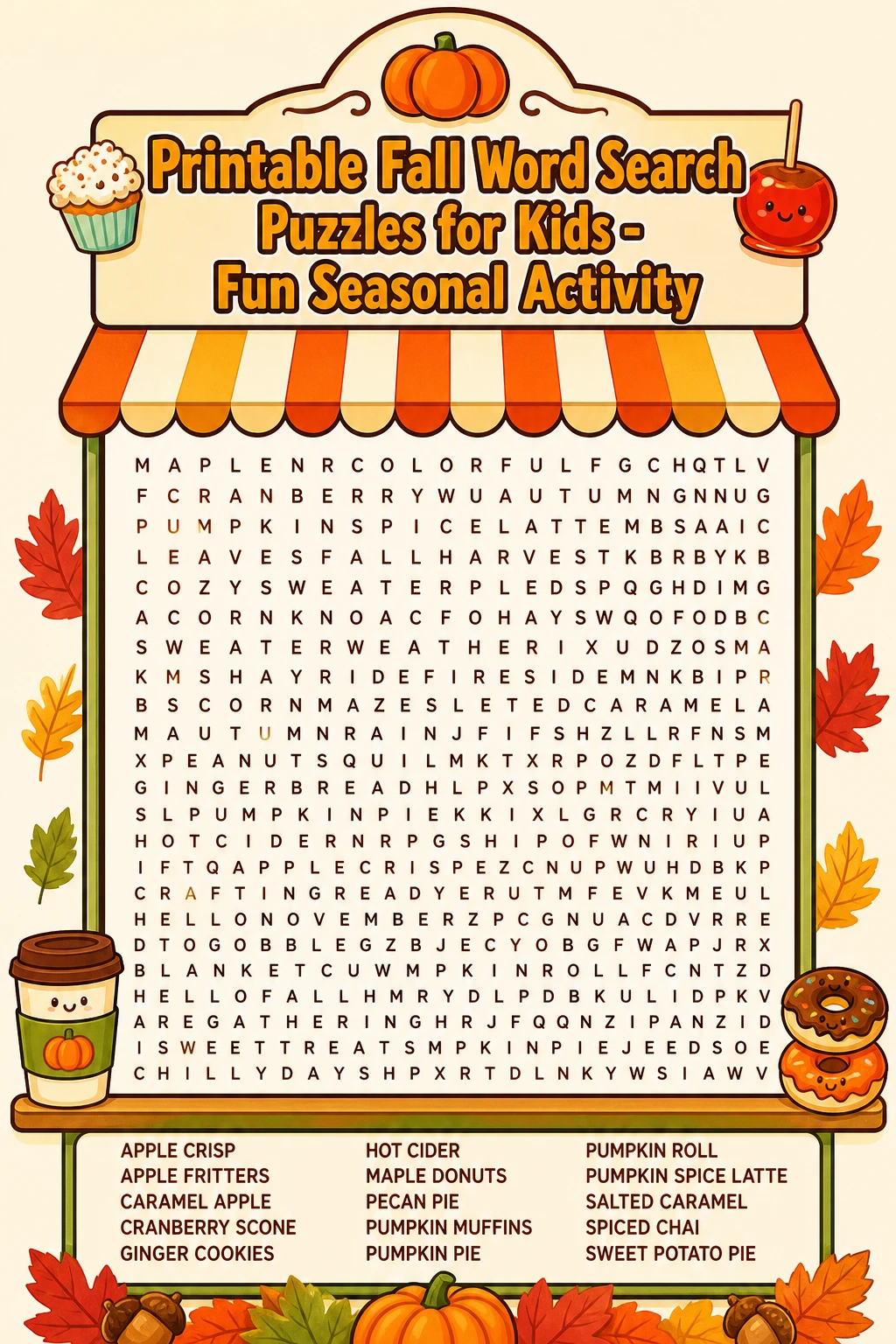 Printable Fall Word Search Puzzles for Kids - Fun Seasonal Activity