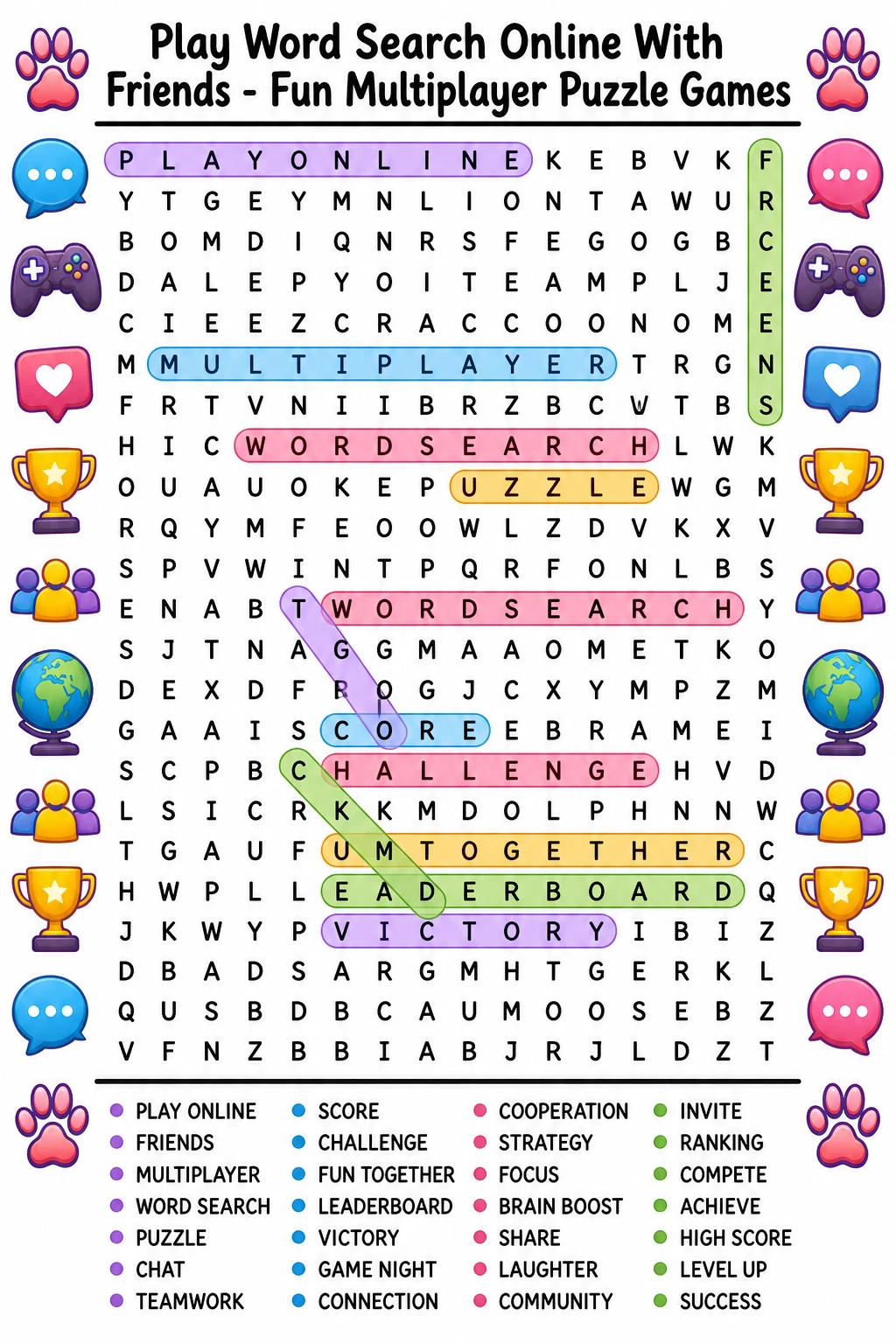 Play Word Search Online With Friends - Fun Multiplayer Puzzle Games