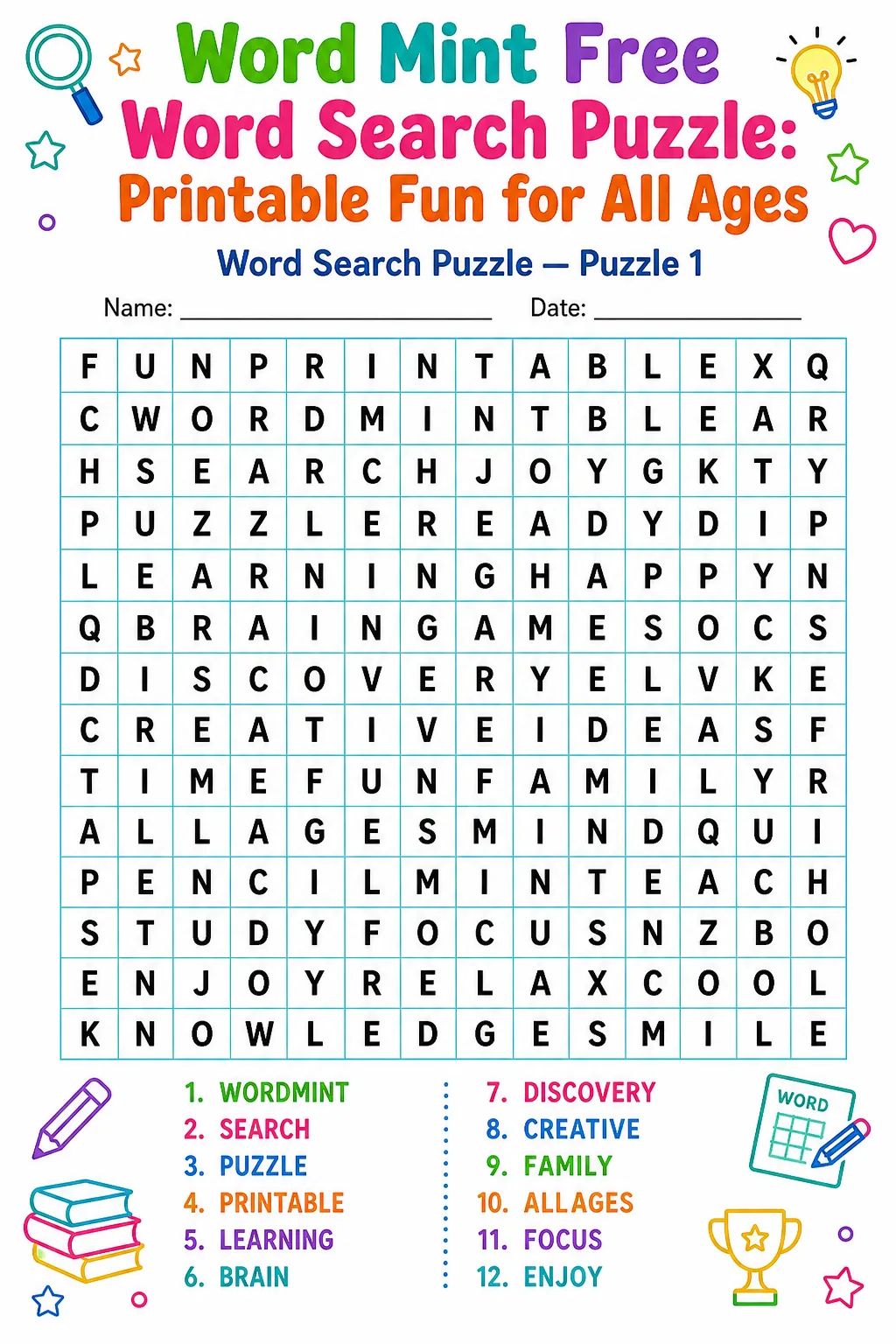 Word Mint Free Word Search Puzzle: Printable Fun for All Ages