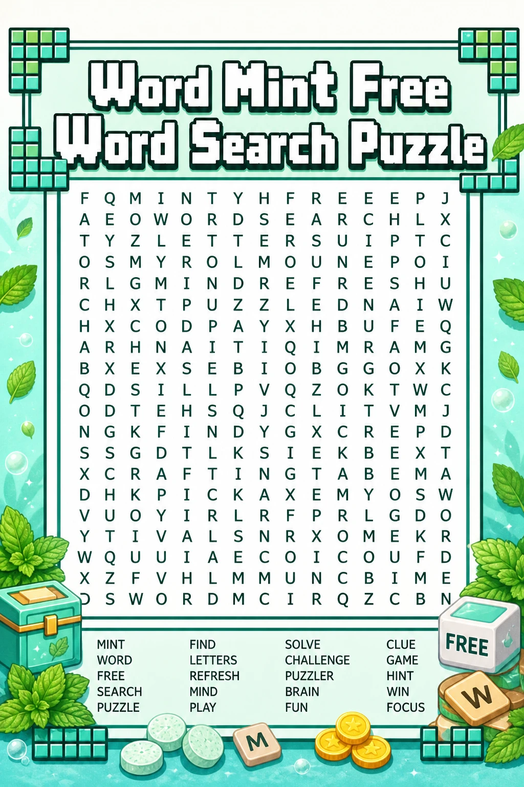 Word Mint Free Word Search Puzzle