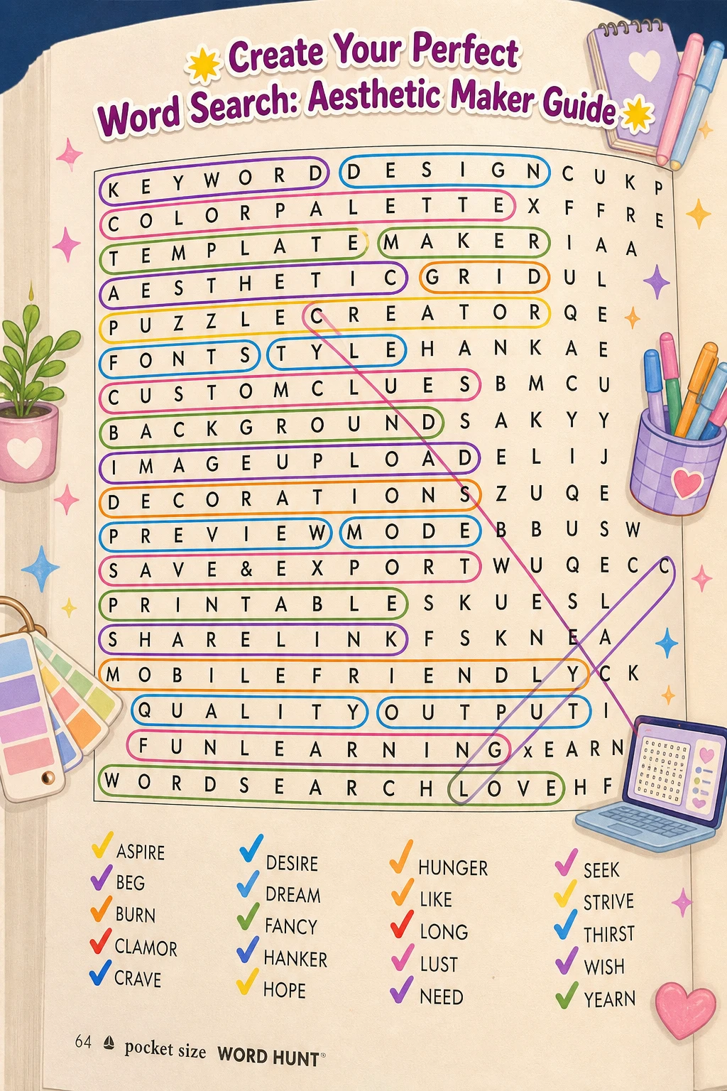 🌟 Create Your Perfect Word Search: Aesthetic Maker Guide 🌟