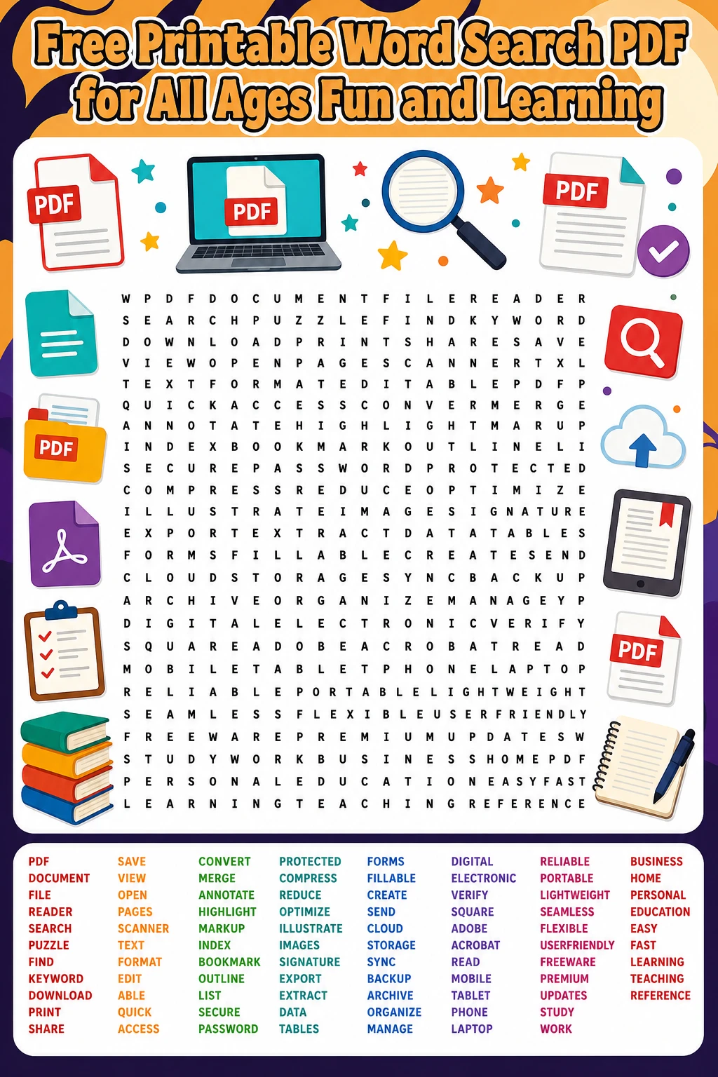 Free Printable Word Search PDF for All Ages Fun and Learning