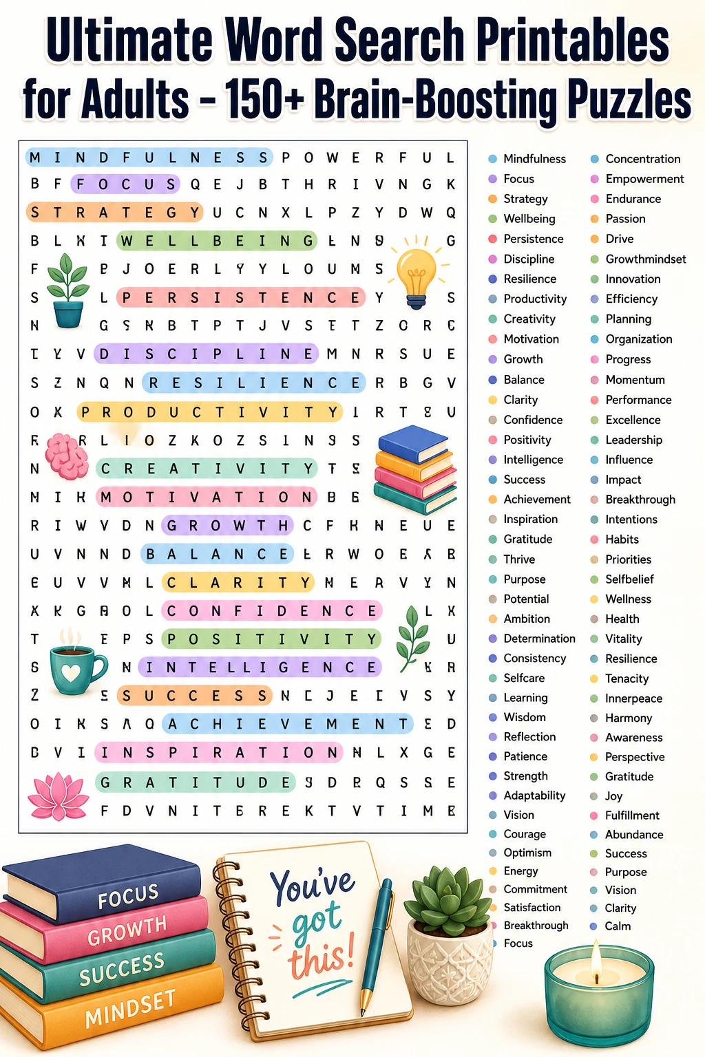 Ultimate Word Search Printables for Adults – 150+ Brain-Boosting Puzzles